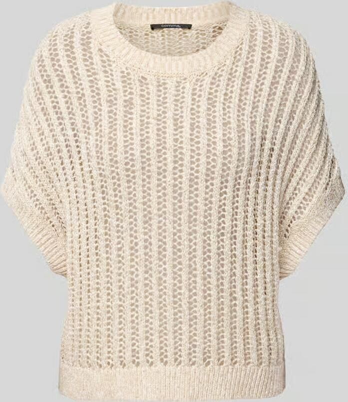 Comma Gebreide pullover met ribboorden - Foto 4