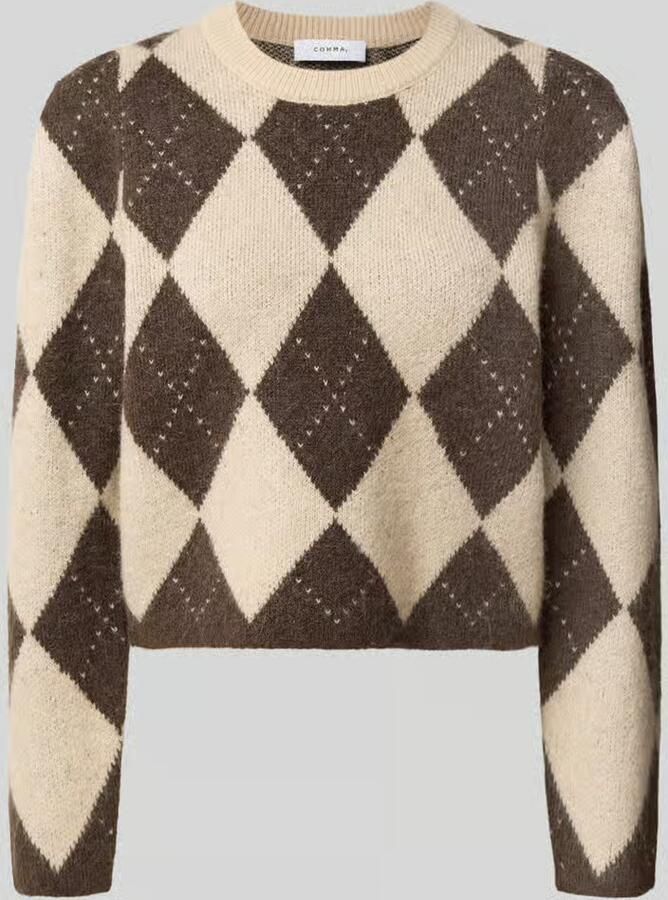 Comma Gebreide pullover met ronde hals
