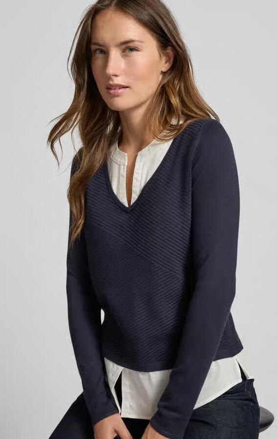 Comma Gebreide pullover met structuurmotief - Foto 2