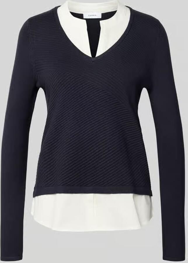 Comma Gebreide pullover met structuurmotief