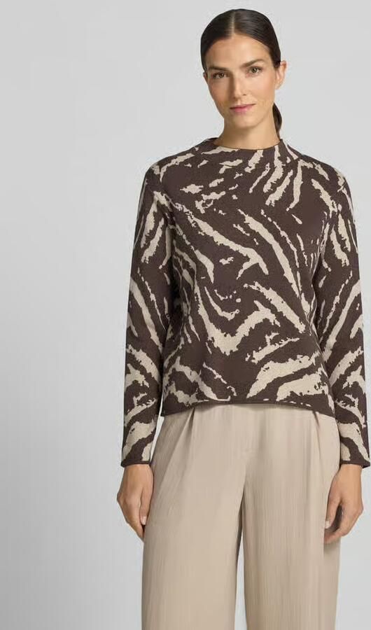 Comma Gebreide pullover van viscosemix in all-over look - Foto 3
