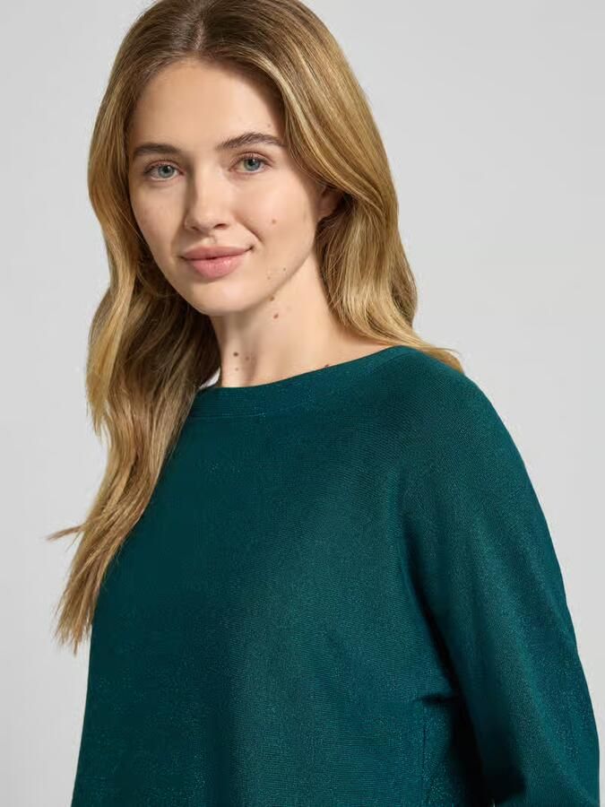 Comma Gebreide pullover van viscosemix met boothals - Foto 2