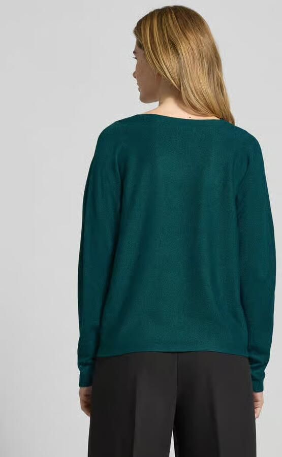 Comma Gebreide pullover van viscosemix met boothals - Foto 3