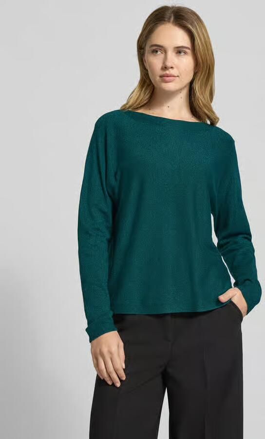 Comma Gebreide pullover van viscosemix met boothals - Foto 4