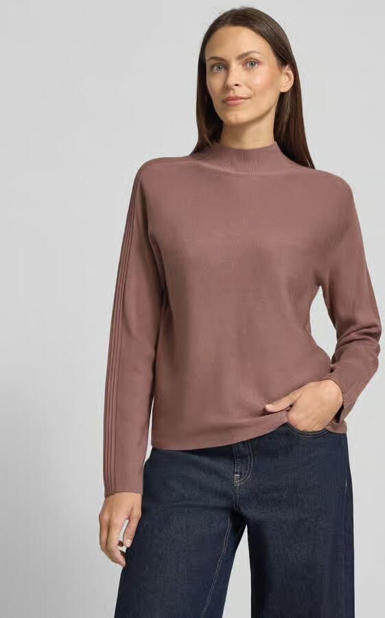 Comma Gebreide pullover van viscosemix met opstaande kraag - Foto 2