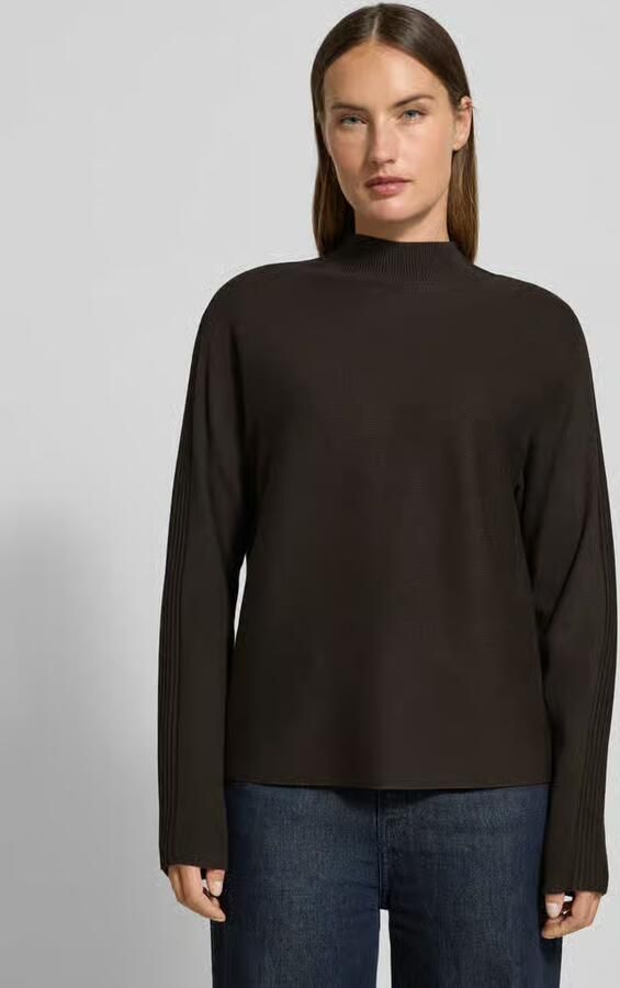 Comma Gebreide pullover van viscosemix met opstaande kraag