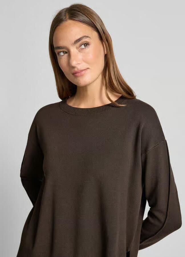 Comma Gebreide pullover van viscosemix met ronde hals - Foto 5
