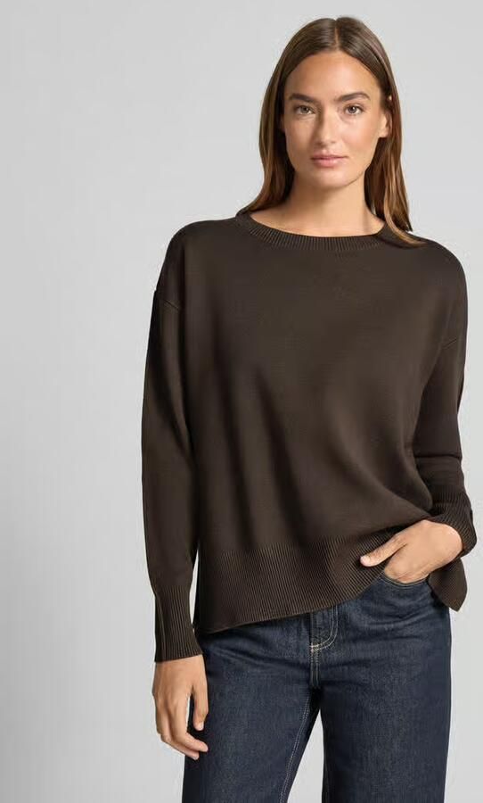 Comma Gebreide pullover van viscosemix met ronde hals - Foto 5