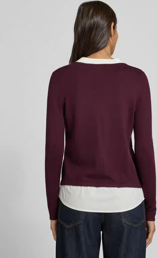 Comma Gebreide pullover van viscosemix met V-hals