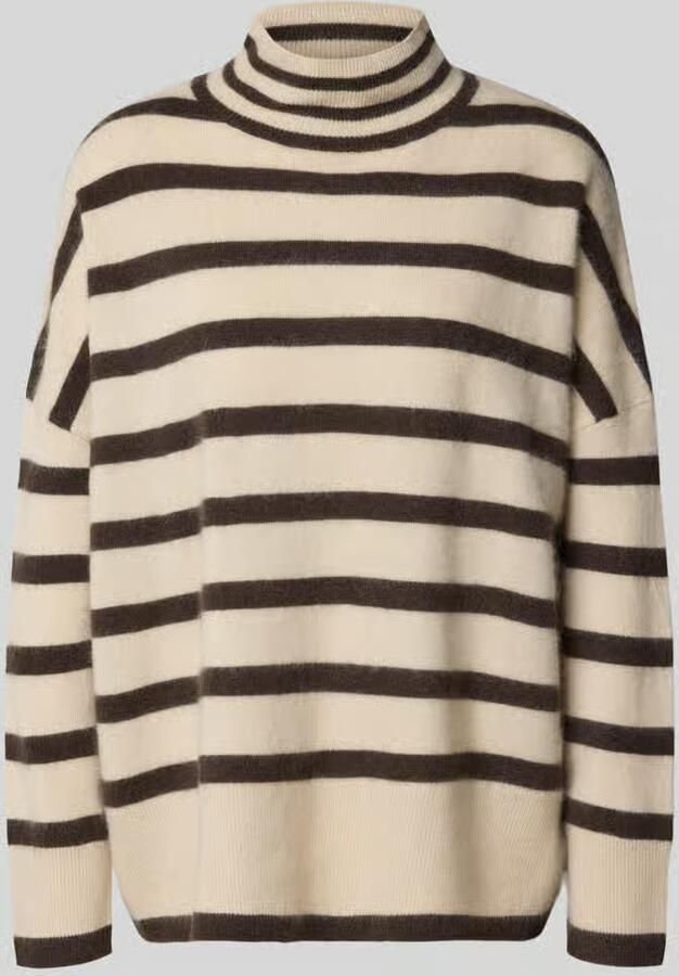 Comma Gebreide pullover van wol met opstaande kraag - Foto 3