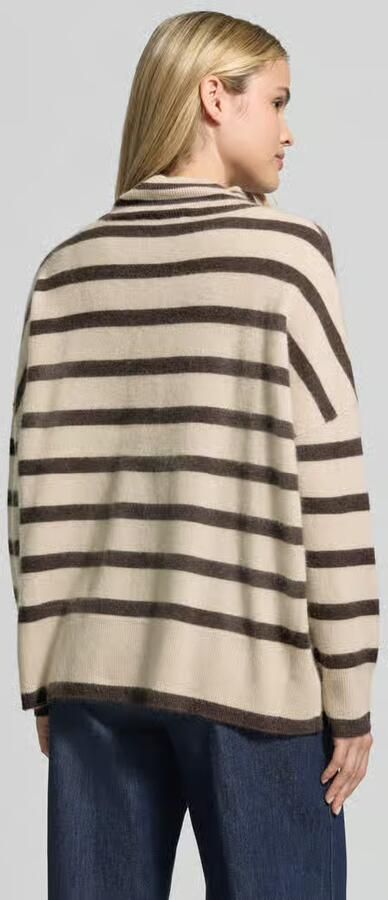 Comma Gebreide pullover van wol met opstaande kraag - Foto 5
