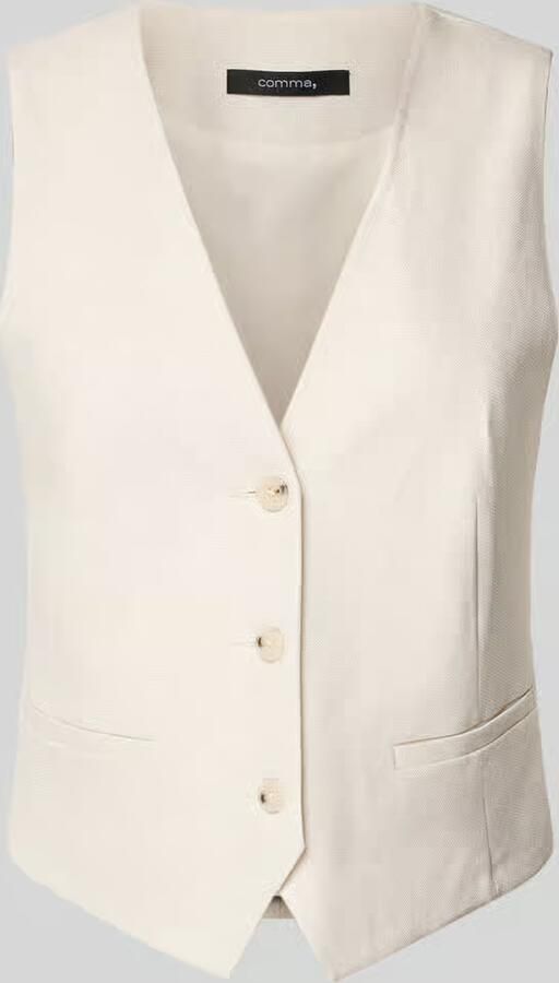 Comma Gilet met V-hals en paspelzakken