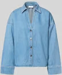 Comma Jeansblouse met verlaagde schouders
