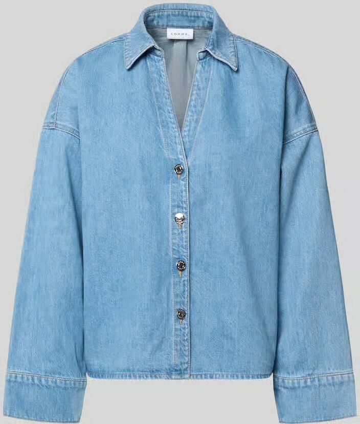 Comma Jeansblouse met verlaagde schouders - Foto 2