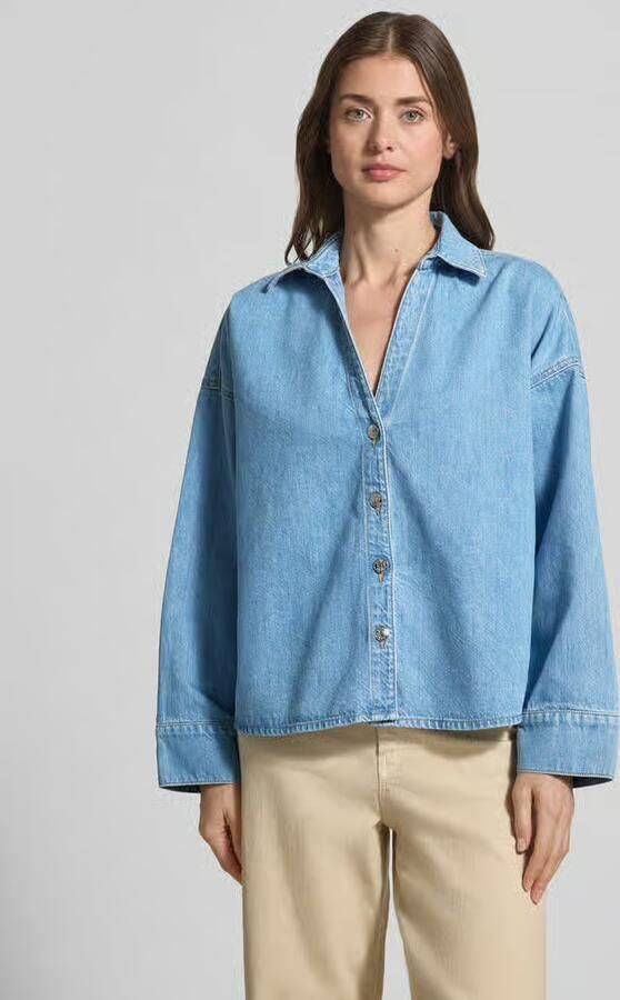 Comma Jeansblouse met verlaagde schouders - Foto 2