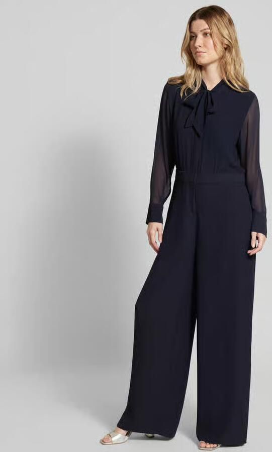 Comma Jumpsuit met semi-transparante mouwen - Foto 3
