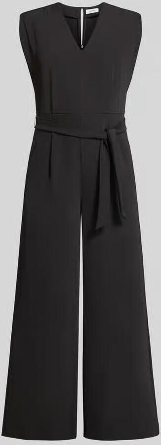 Comma Jumpsuit met V-hals en strikceintuur - Foto 4