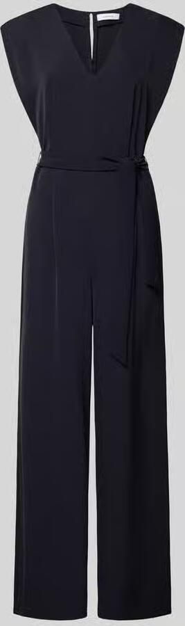 Comma Jumpsuit met V-hals en strikceintuur - Foto 2