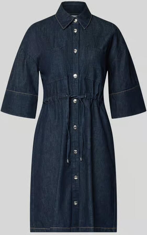 Comma Knie-lange denimjurk met borstzakken - Foto 2