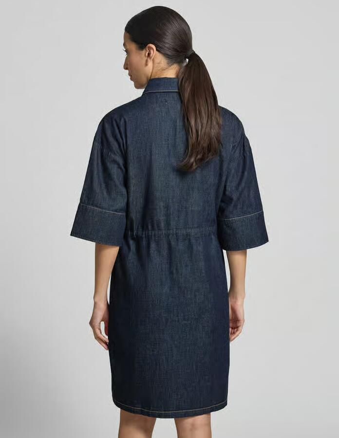Comma Knie-lange denimjurk met borstzakken