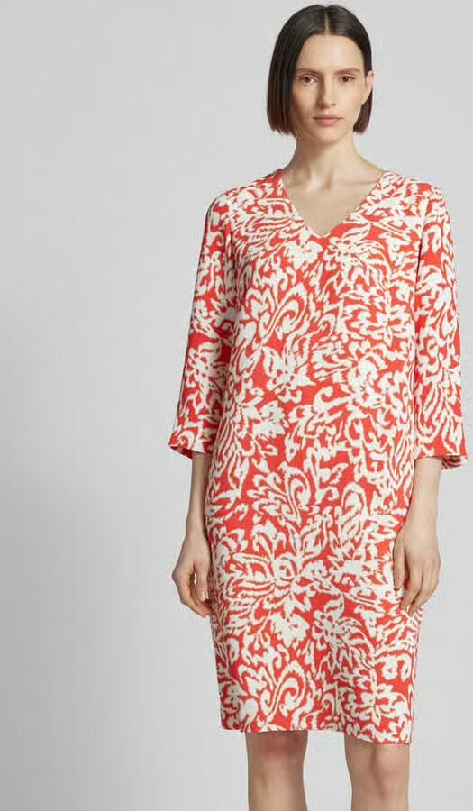 Comma Knielange jurk met all-over print - Foto 2