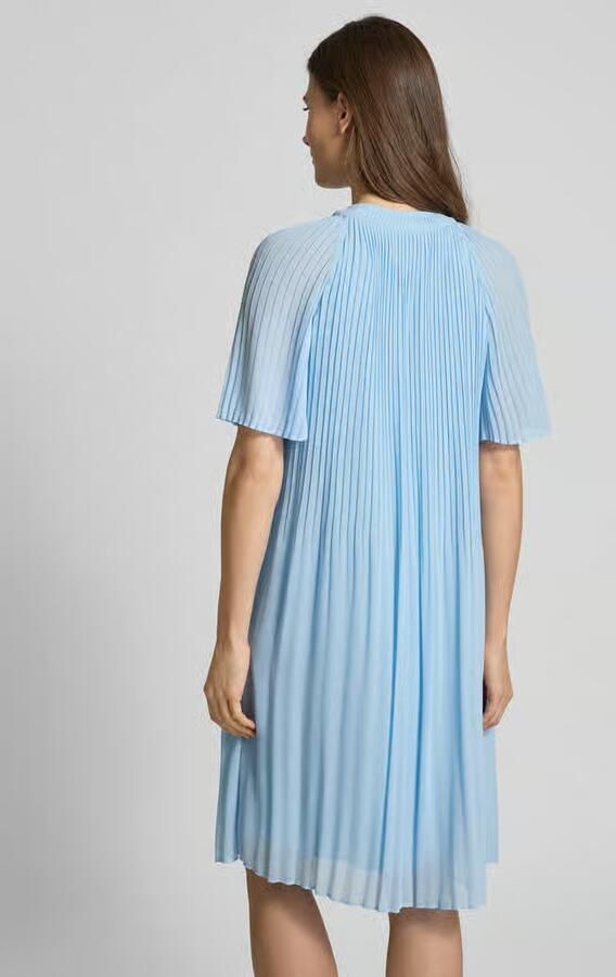 Comma Stromende Geplisseerde Jurk van Chiffon Blue Dames