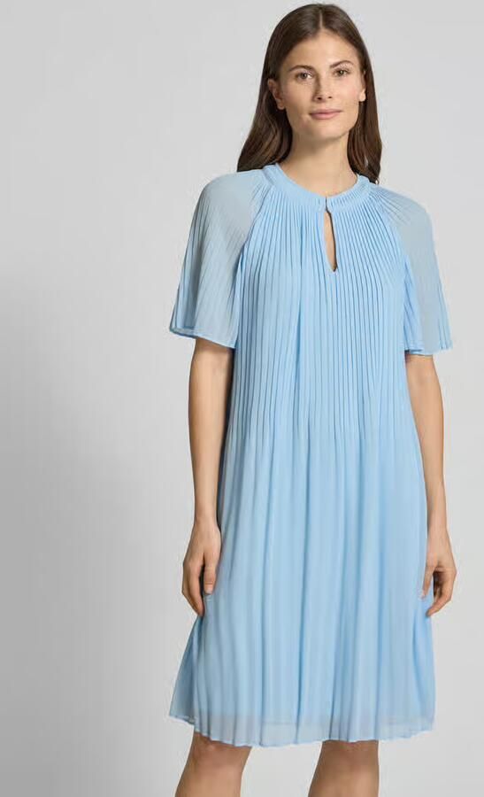 Comma Stromende Geplisseerde Jurk van Chiffon Blue Dames - Foto 2