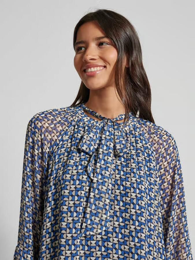 Comma Knielange jurk met strikdetail