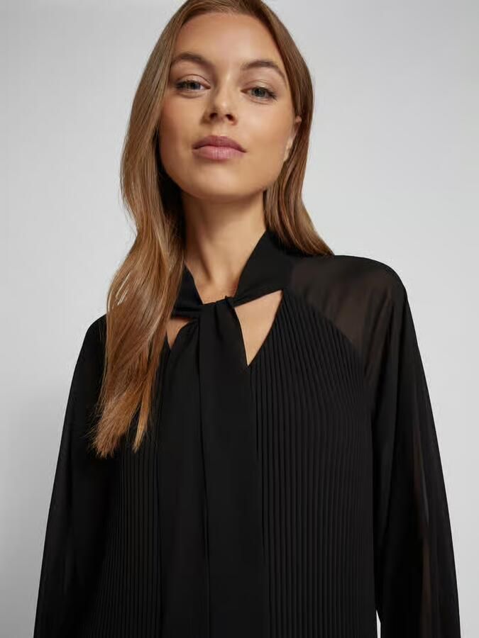 Comma Knielange jurk met strikdetail