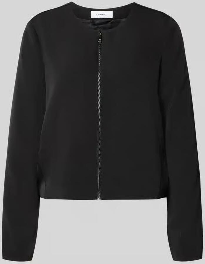 Comma Korte blazer met ronde hals