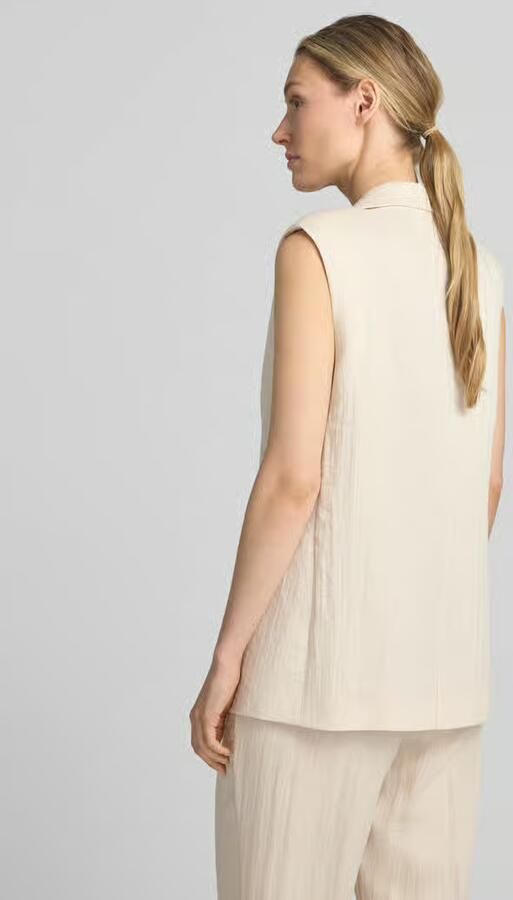 Comma Lange blazer van viscosemix met reverskraag - Foto 3