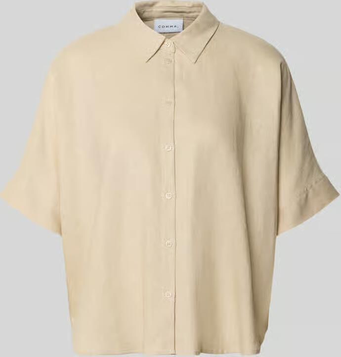 Comma linnen blouse met overhemdkraag - Foto 4