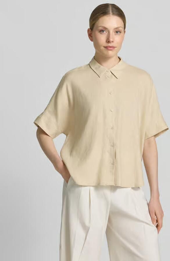 Comma linnen blouse met overhemdkraag - Foto 4