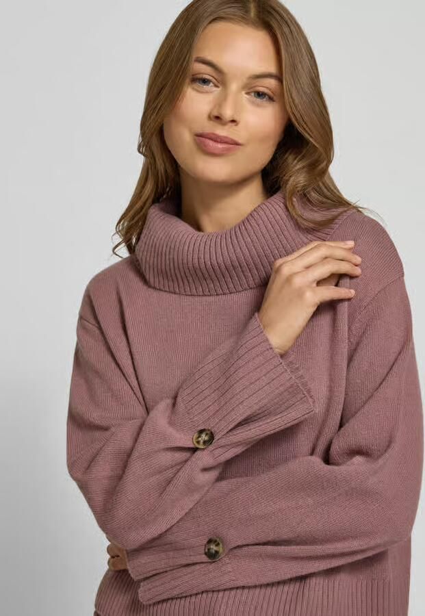 Comma Loose fit gebreide pullover van wolmix met col - Foto 2