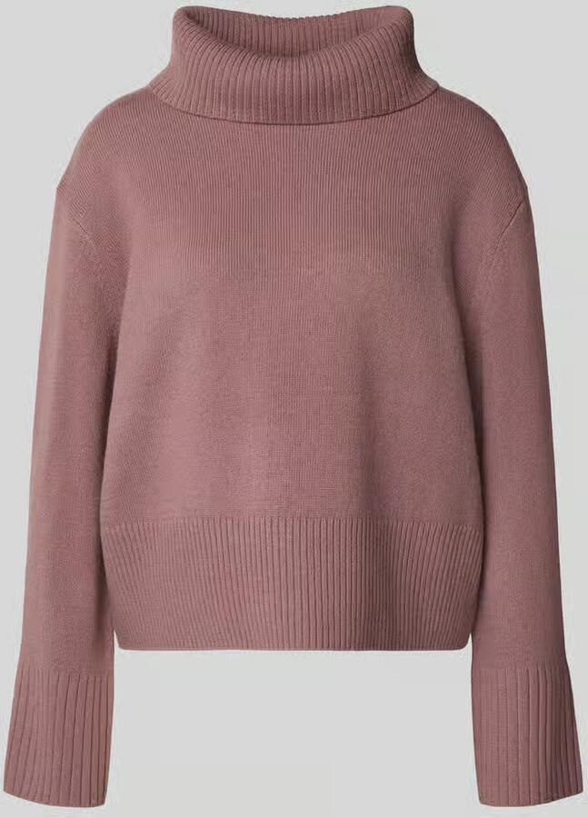Comma Loose fit gebreide pullover van wolmix met col