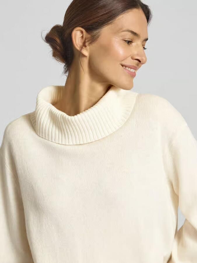 Comma Loose fit gebreide pullover van wolmix met col - Foto 2