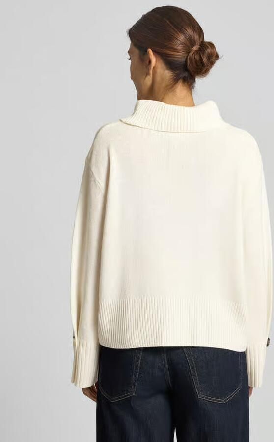 Comma Loose fit gebreide pullover van wolmix met col - Foto 2