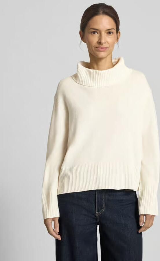 Comma Loose fit gebreide pullover van wolmix met col - Foto 3