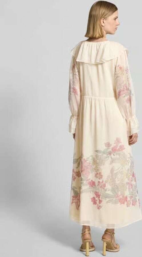 Comma maxi-jurk met mouwen met ruches - Foto 3