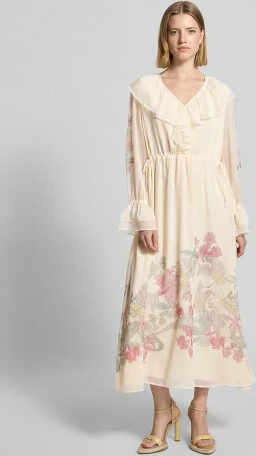 Comma maxi-jurk met mouwen met ruches - Foto 2