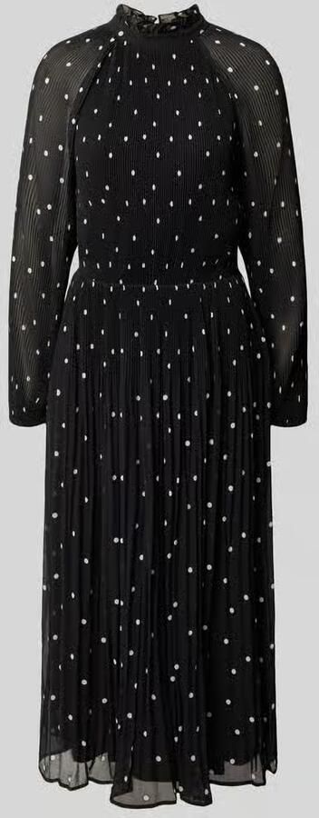 Comma Midi-jurk in all-over look met plissévouwen