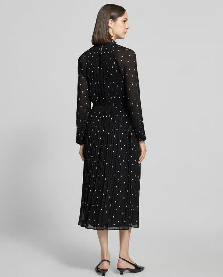 Comma Midi-jurk in all-over look met plissévouwen - Foto 3
