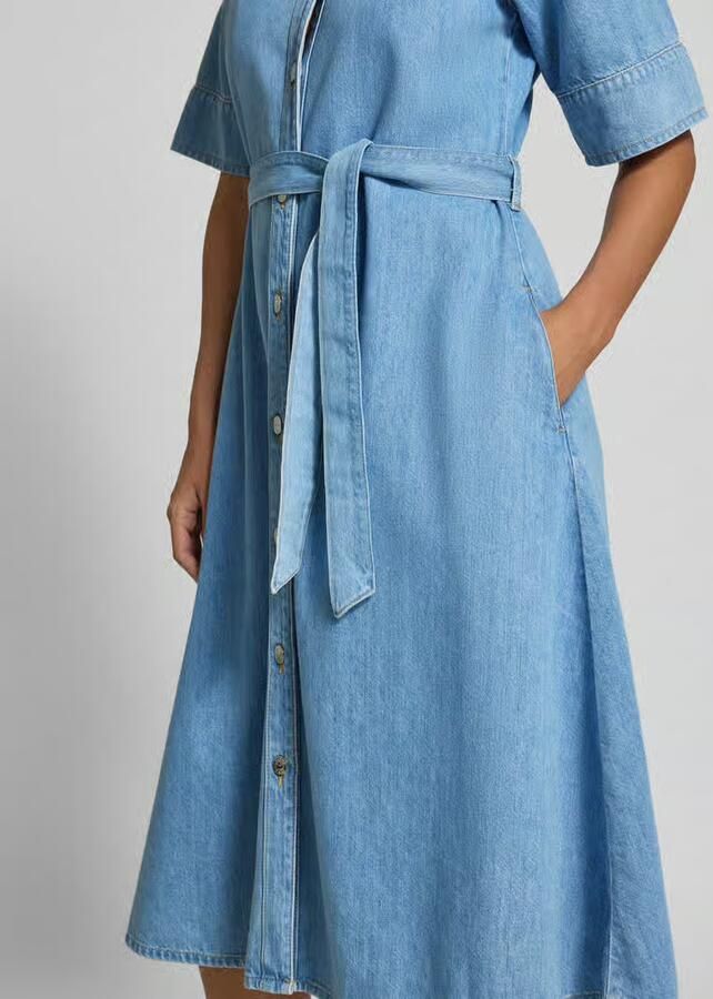 Comma midi-jurk in denimlook met lyocell - Foto 4