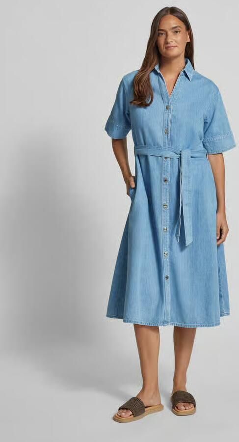 Comma midi-jurk in denimlook met lyocell - Foto 6