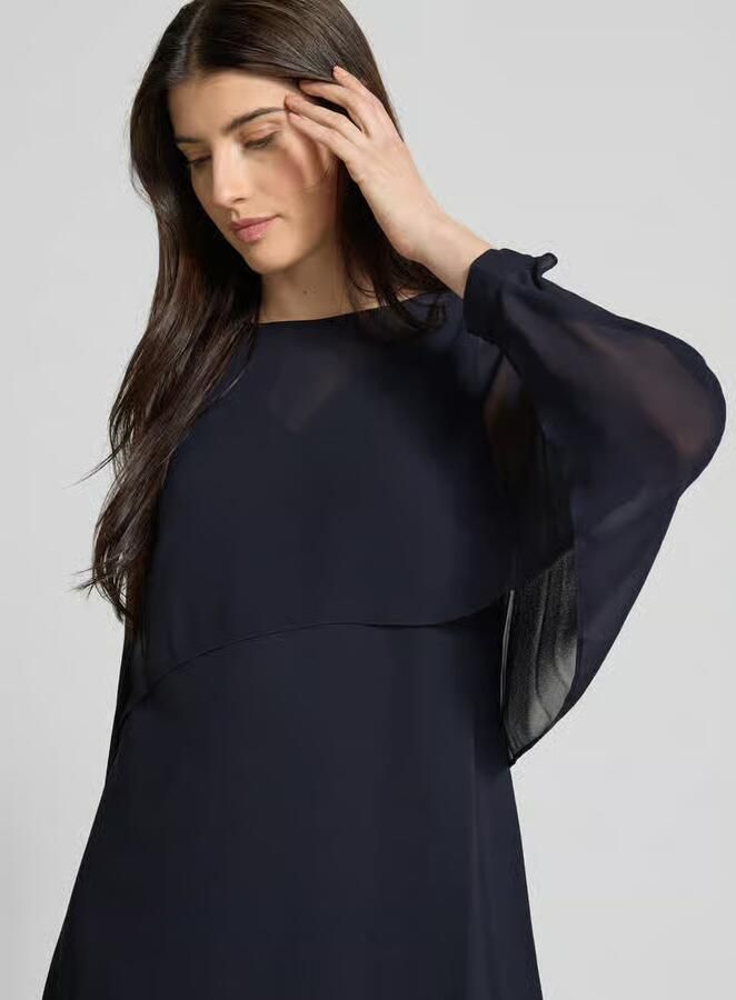Comma Midi-jurk in laagjeslook