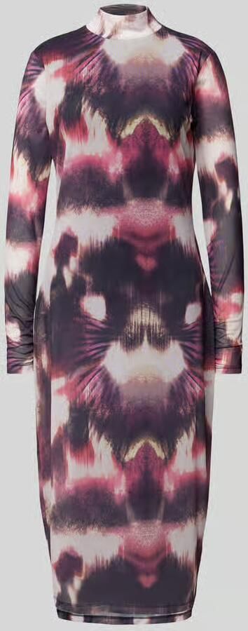Comma Modieuze Slim Fit Midi Jurk Multicolor Dames