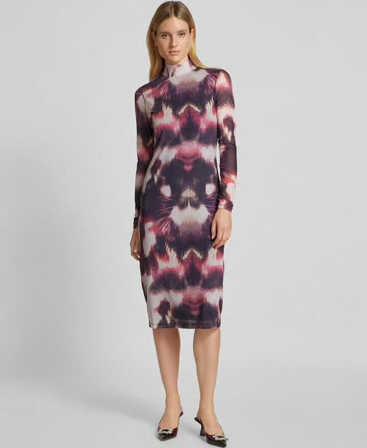Comma Modieuze Slim Fit Midi Jurk Multicolor Dames - Foto 2