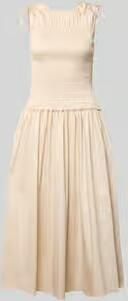 Comma midi-jurk met smokdetail
