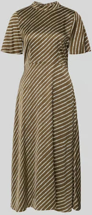 Comma midi-jurk van pure viscose met opstaande kraag - Foto 2