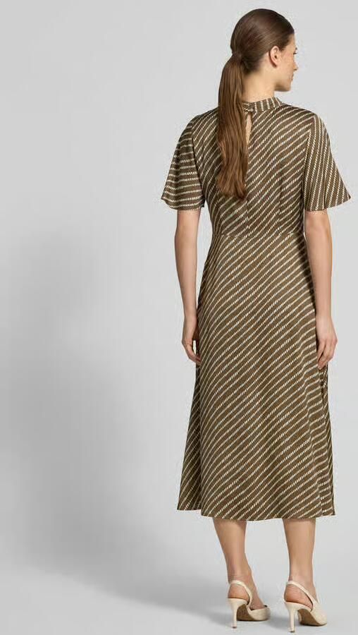 Comma midi-jurk van pure viscose met opstaande kraag - Foto 1